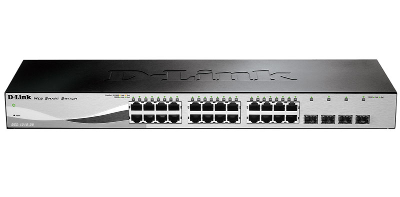 D-Link DGS-1210-28/F3A Настраиваемый L2 коммутатор с 24 портами 10/100/1000Base-T и 4 комбо-портами 100/1000Base-T/SFP