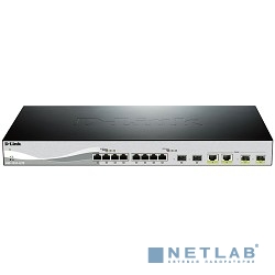 D-Link DXS-1210-12TC/A2A PROJ Настраиваемый коммутатор Smart уровня 2+ с 8 портами 10GBase-T, 2 портами 10GBase-X SFP+ и 2 комбо-портами 10GBase-T/10GBase-X SFP+