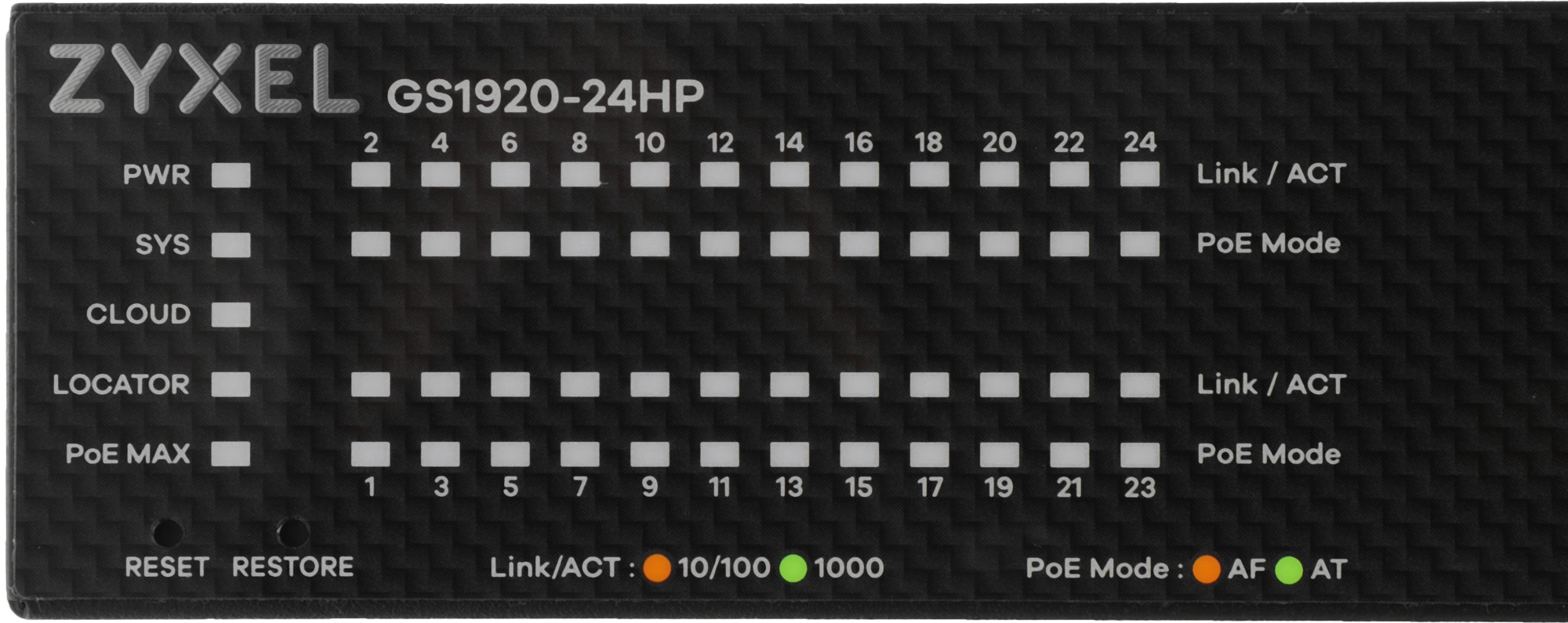 ZYXEL GS192024HPV2-EU0101F Гибридный Smart PoE+ коммутатор NebulaFlex GS1920-24HPv2, 24xGE PoE+, 4xCombo (SFP/RJ-45), бюджет PoE 375 Вт, автономное/облачное управление ZYXEL GS192024HPV2-EU0101F Гибридный Smart PoE+ коммутатор NebulaFlex GS1920-24HPv2, 24xGE PoE+, 4xCombo (SFP/RJ-45), бюджет PoE 375 Вт, автономное/облачное управление
