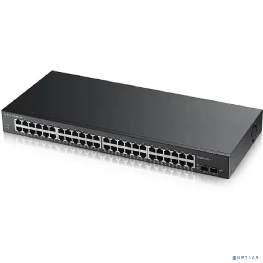 ZYXEL GS1900-48-EU0102F Smart L2 коммутатор Zyxel GS1900-48, rack 19", 48xGE, 2xSFP, кнопка сброса заводских настроек