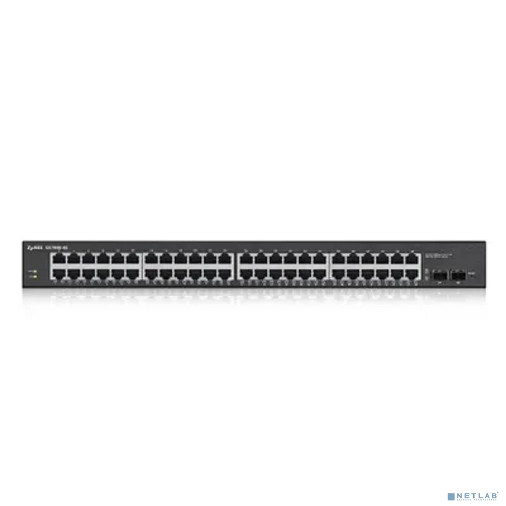 ZYXEL GS1900-48-EU0102F Smart L2 коммутатор Zyxel GS1900-48, rack 19", 48xGE, 2xSFP, кнопка сброса заводских настроек