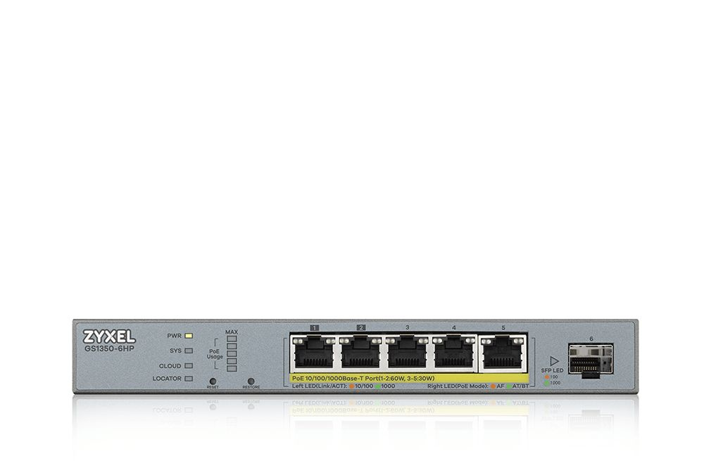 Коммутатор Zyxel Networks GS1350-6HP-EU0101F