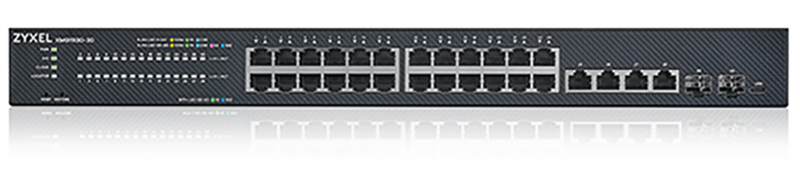 Коммутатор/ Zyxel NebulaFlex XMG1930-30 Hybrid Smart L2+ Switch, rack 19", 24xRJ-45: 1/2.5G, 4xRJ-45: 1/2.5/5/10G, 2xSFP+, standalone/cloud management