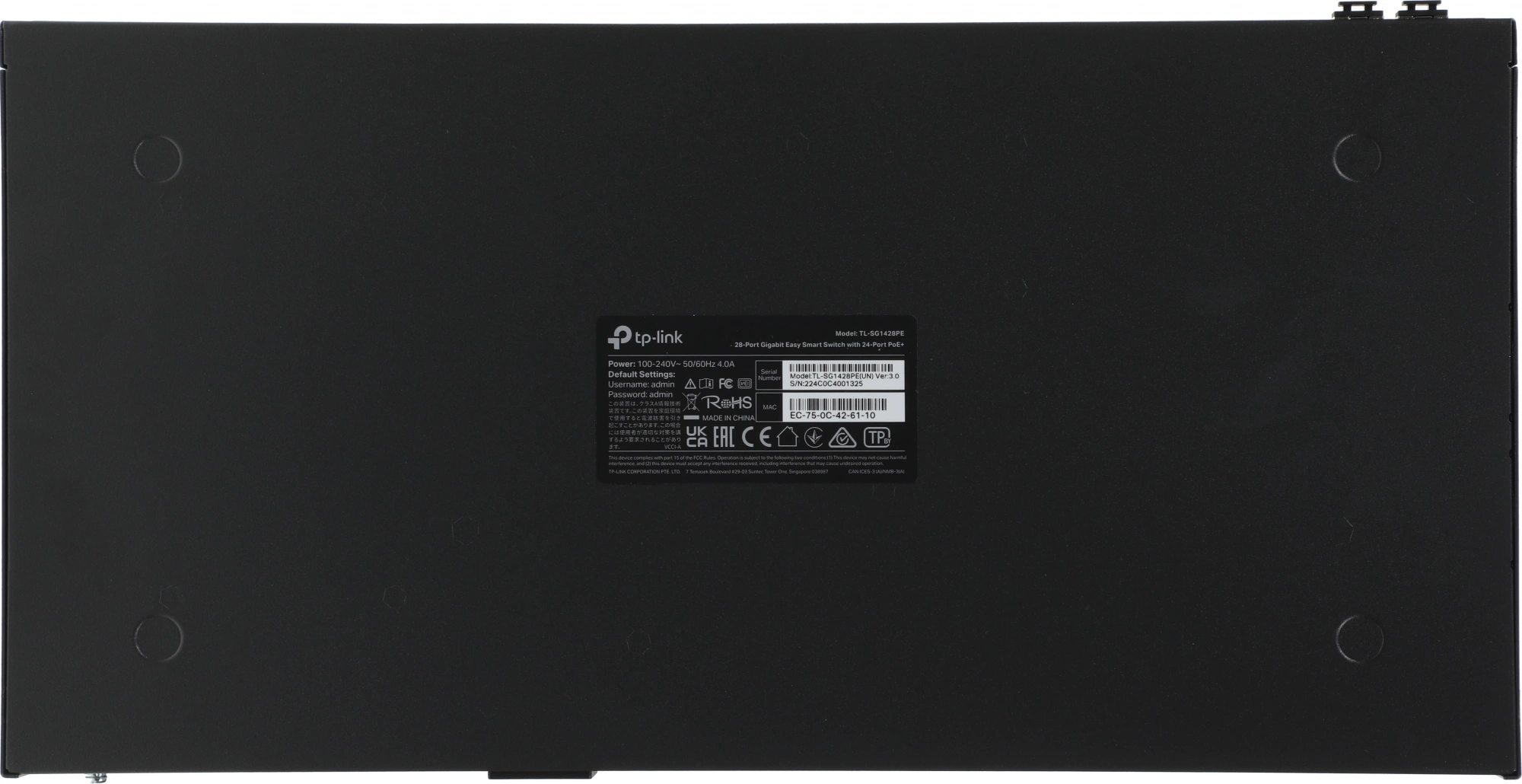 TP-Link TL-SG1428PE Коммутатор Easy Smart с 26 гигабитными портами RJ45 (24 порта PoE+) и 2 портами SFP