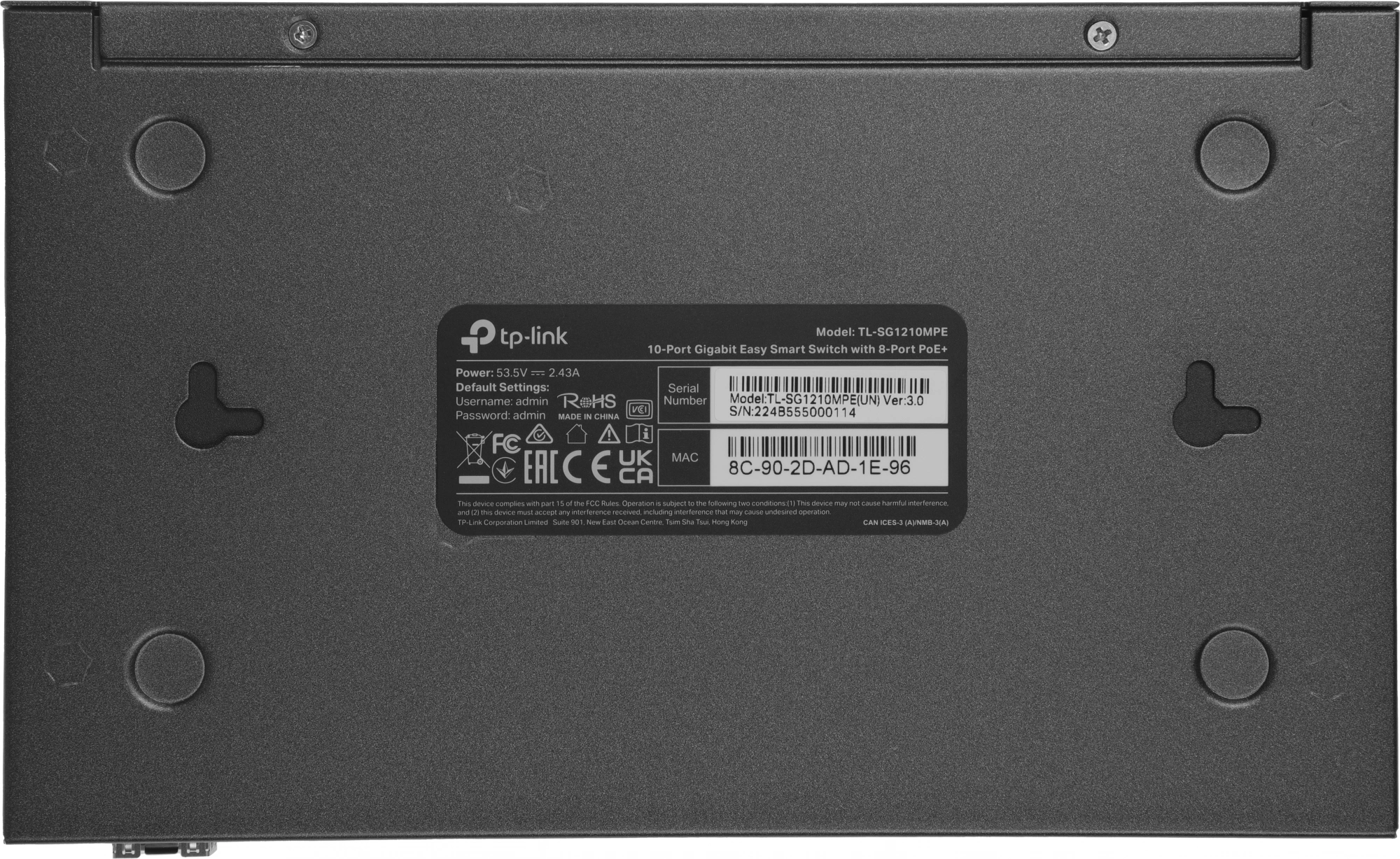 TP-Link TL-SG1210MPE Коммутатор Easy Smart с 9 гигабитными портами RJ45 (8 портов PoE+) и комбинированным портом RJ45/SFP