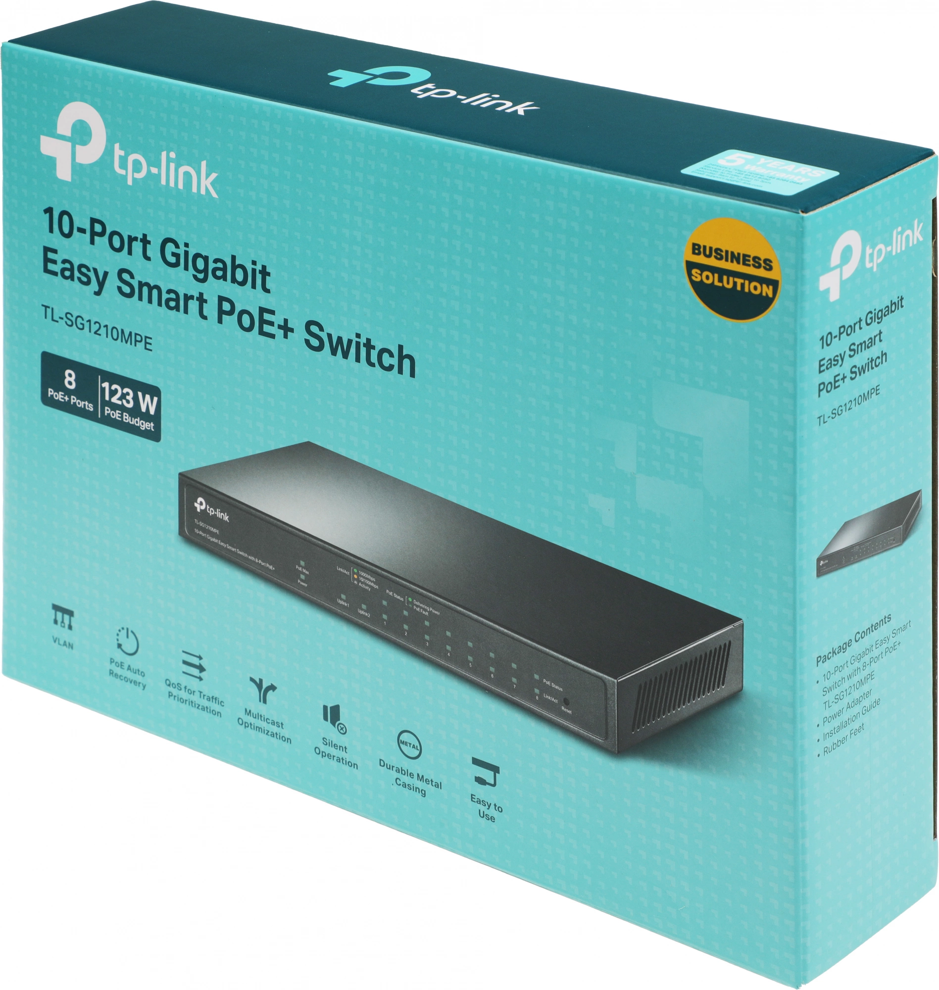 TP-Link TL-SG1210MPE Коммутатор Easy Smart с 9 гигабитными портами RJ45 (8 портов PoE+) и комбинированным портом RJ45/SFP