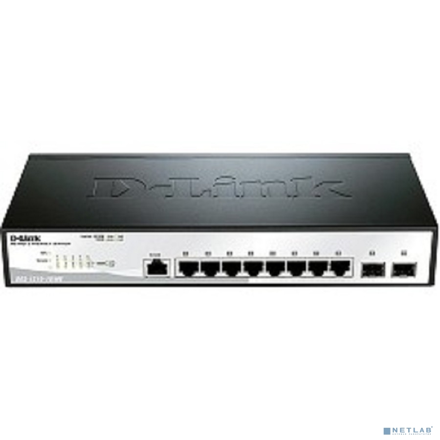 D-Link DGS-1210-10/ME/A1A Управляемый L2 коммутатор с 8 портами 10/100/1000Base-T и 2 портами 1000Base-X SFP