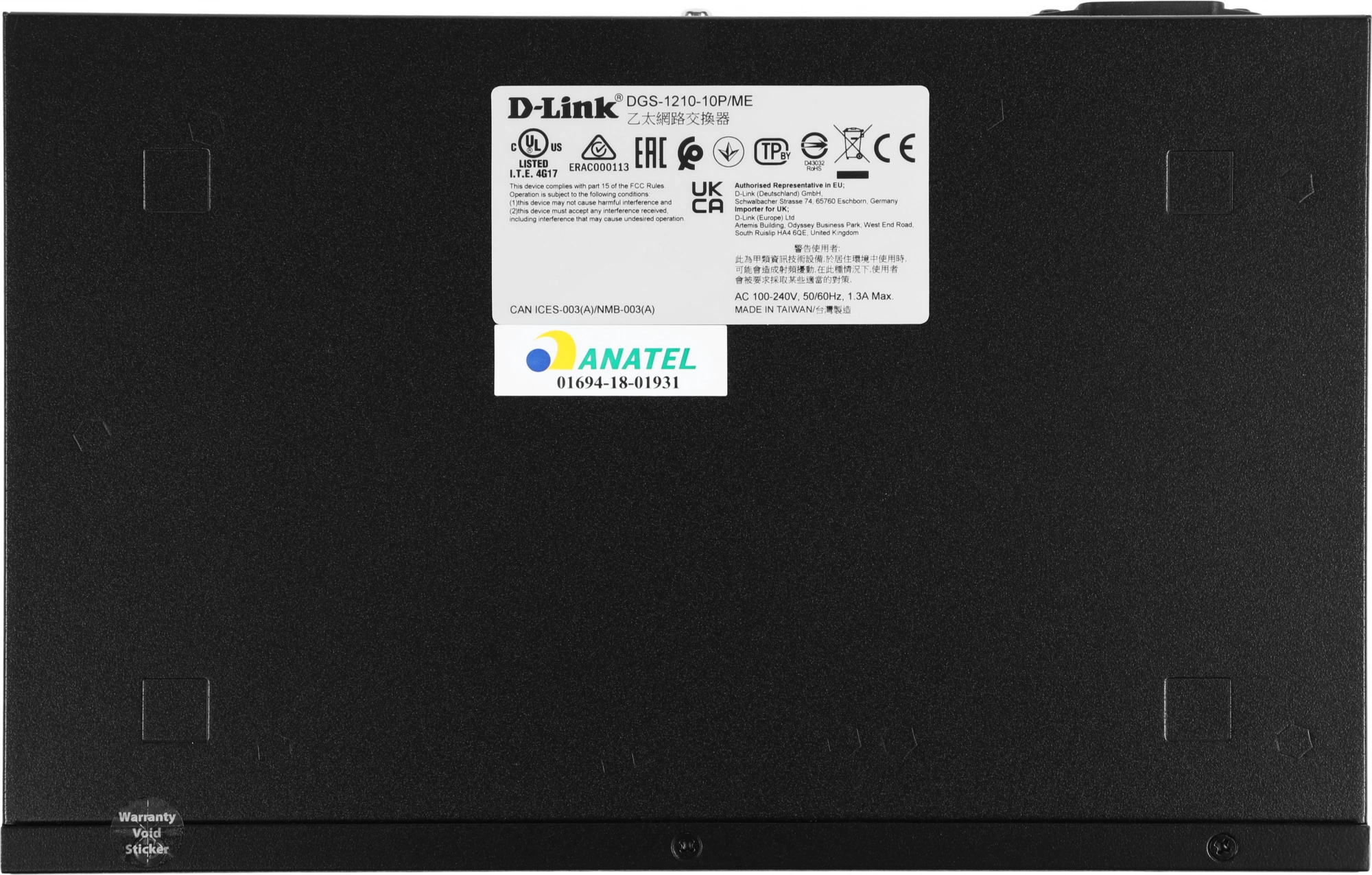 D-Link DGS-1210-10P/ME/B1A Управляемый L2 коммутатор с 8 портами 10/100/1000Base-T и 2 портами 1000Base-X SFP (8 портов PoE 802.3af/at, PoE-бюджет 78 Вт)