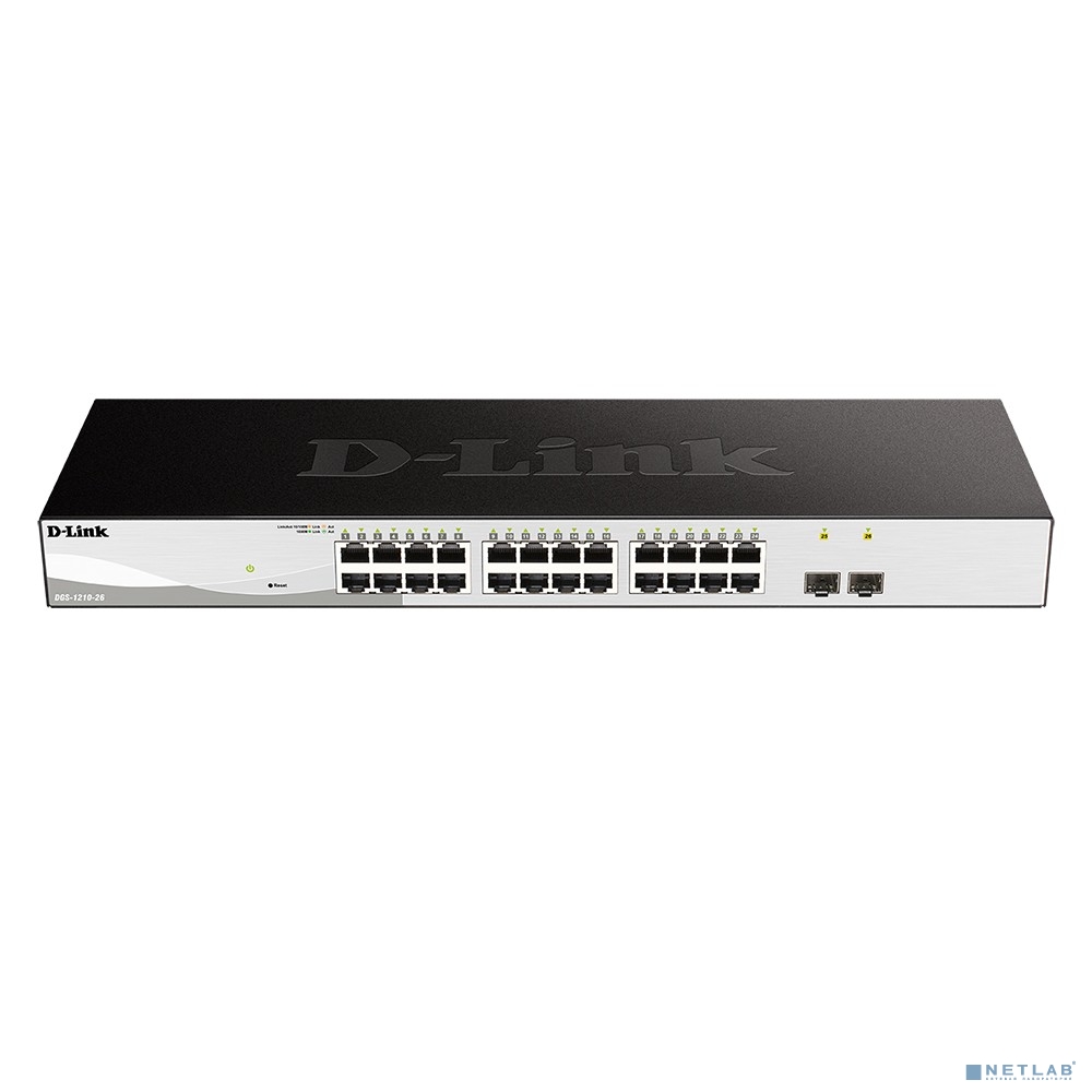 D-Link DGS-1210-26/FL1A Управляемый L2 коммутатор с 24 портами 10/100/1000Base-T и 2 портами 1000Base-X SFP
