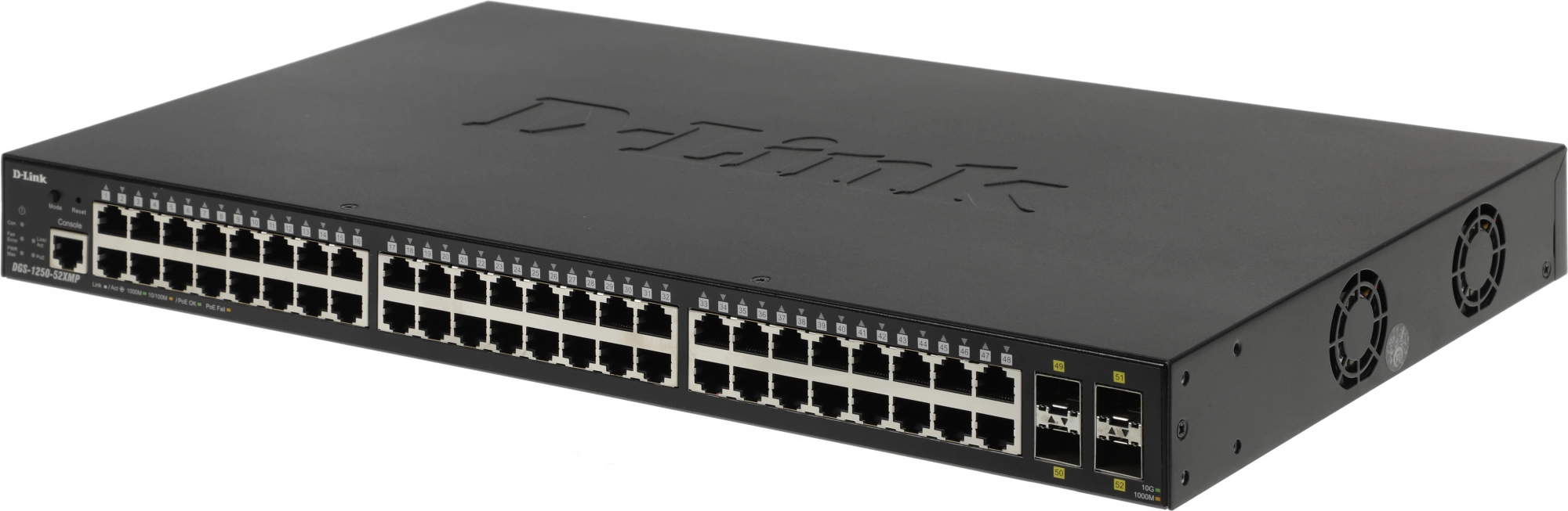 D-Link DGS-1250-52XMP/A1A Управляемый L2 коммутатор с 48 портами 10/100/1000Base-T и 4 портами 10GBase-X SFP+ (48 портов PoE 802.3af/at, PoE-бюджет 370 Вт) D-Link DGS-1250-52XMP/A1A Управляемый L2 коммутатор с 48 портами 10/100/1000Base-T и 4 портами 10GBase-X SFP+ (48 портов PoE 802.3af/at, PoE-бюджет 370 Вт)