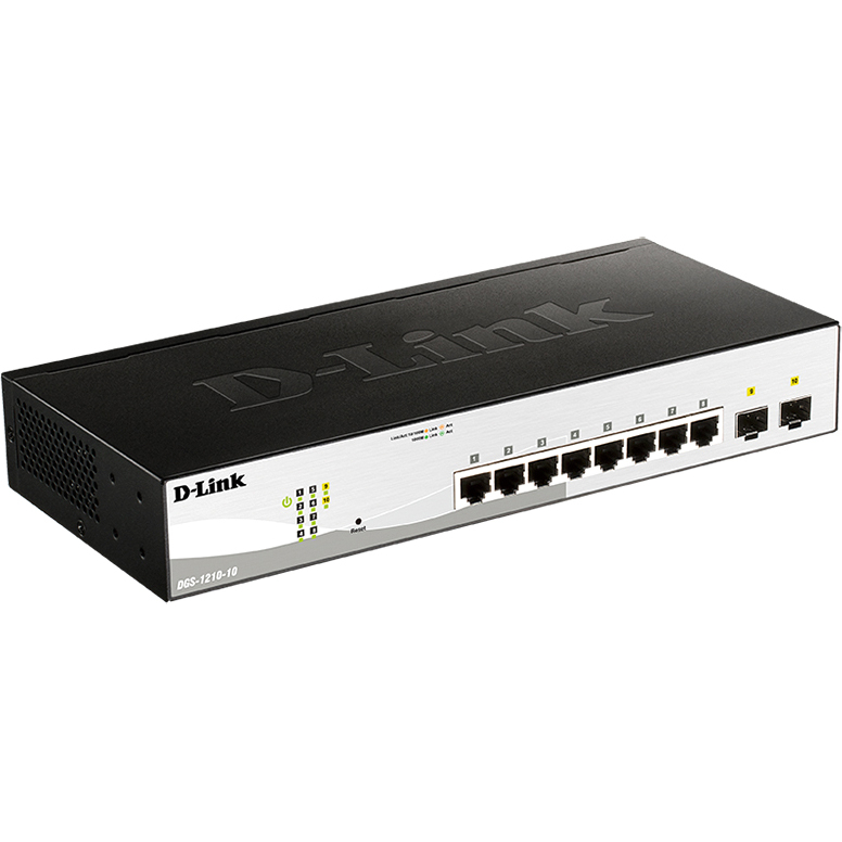 D-Link DGS-1210-10/FL1A Управляемый L2 коммутатор с 8 портами 10/100/1000Base-T и 2 портами 1000Base-X SFP D-Link DGS-1210-10/FL1A Управляемый L2 коммутатор с 8 портами 10/100/1000Base-T и 2 портами 1000Base-X SFP