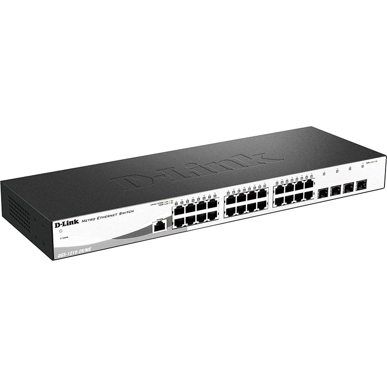 D-Link DGS-1210-28/ME/A2B Управляемый L2 коммутатор с 24 портами 10/100/1000Base-T и 4 портами 1000Base-X SFP