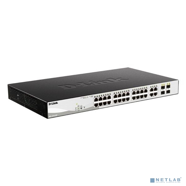 D-Link DGS-1210-28P/F3(A) Настраиваемый L2 коммутатор с 24 портами 10/100/1000Base-T и 4 комбо-портами 100/1000Base-T/SFP (24 порта PoE 802.3af/at, PoE-бюджет 193 Вт)