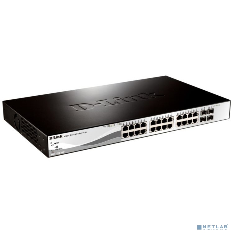 D-Link DGS-1210-28P/F3(A) Настраиваемый L2 коммутатор с 24 портами 10/100/1000Base-T и 4 комбо-портами 100/1000Base-T/SFP (24 порта PoE 802.3af/at, PoE-бюджет 193 Вт)