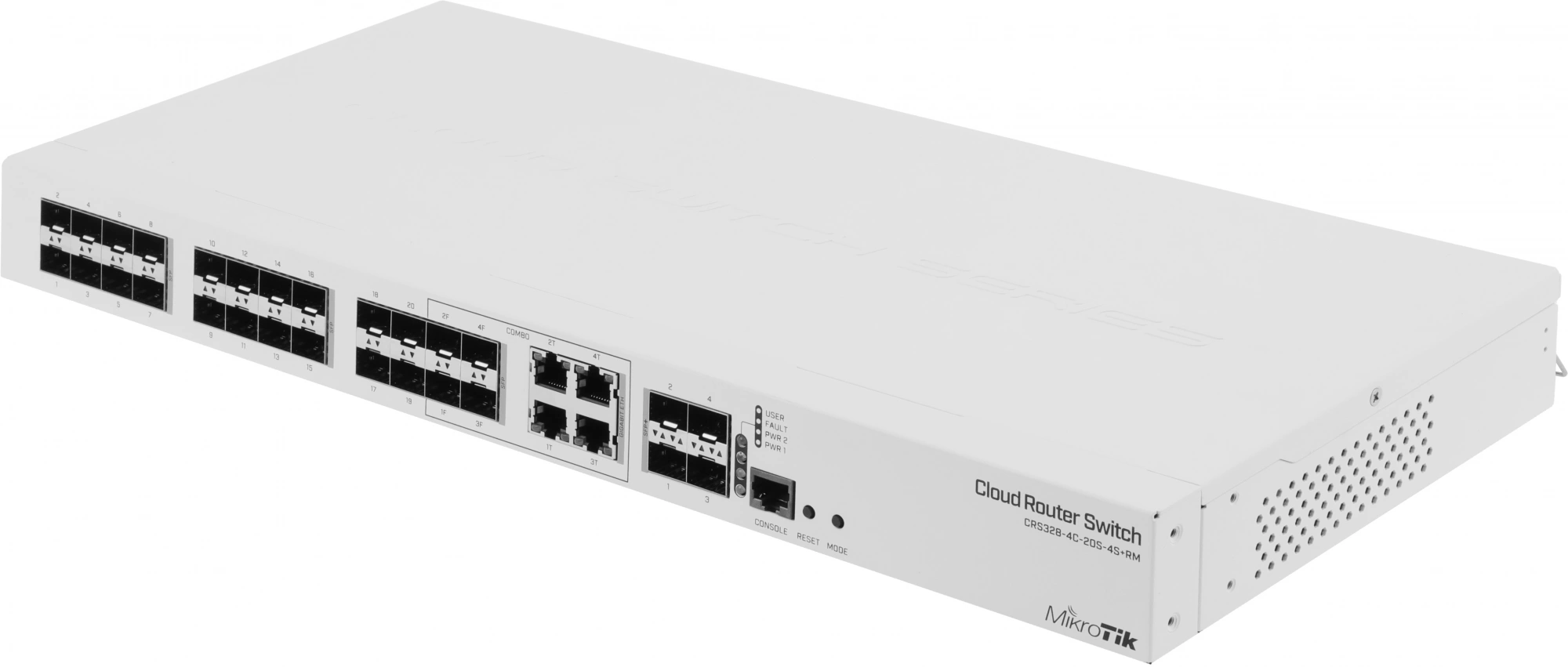 MikroTik CRS328-4C-20S-4S+RM Коммутатор в стойку, 20х SFP, 4x SFP+ , 4х RJ45/SFP MikroTik CRS328-4C-20S-4S+RM Коммутатор в стойку, 20х SFP, 4x SFP+ , 4х RJ45/SFP