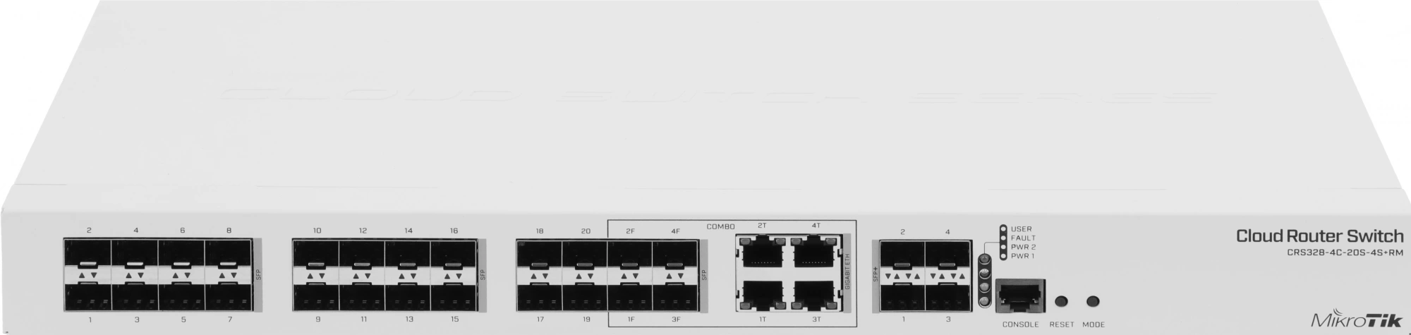MikroTik CRS328-4C-20S-4S+RM Коммутатор в стойку, 20х SFP, 4x SFP+ , 4х RJ45/SFP MikroTik CRS328-4C-20S-4S+RM Коммутатор в стойку, 20х SFP, 4x SFP+ , 4х RJ45/SFP