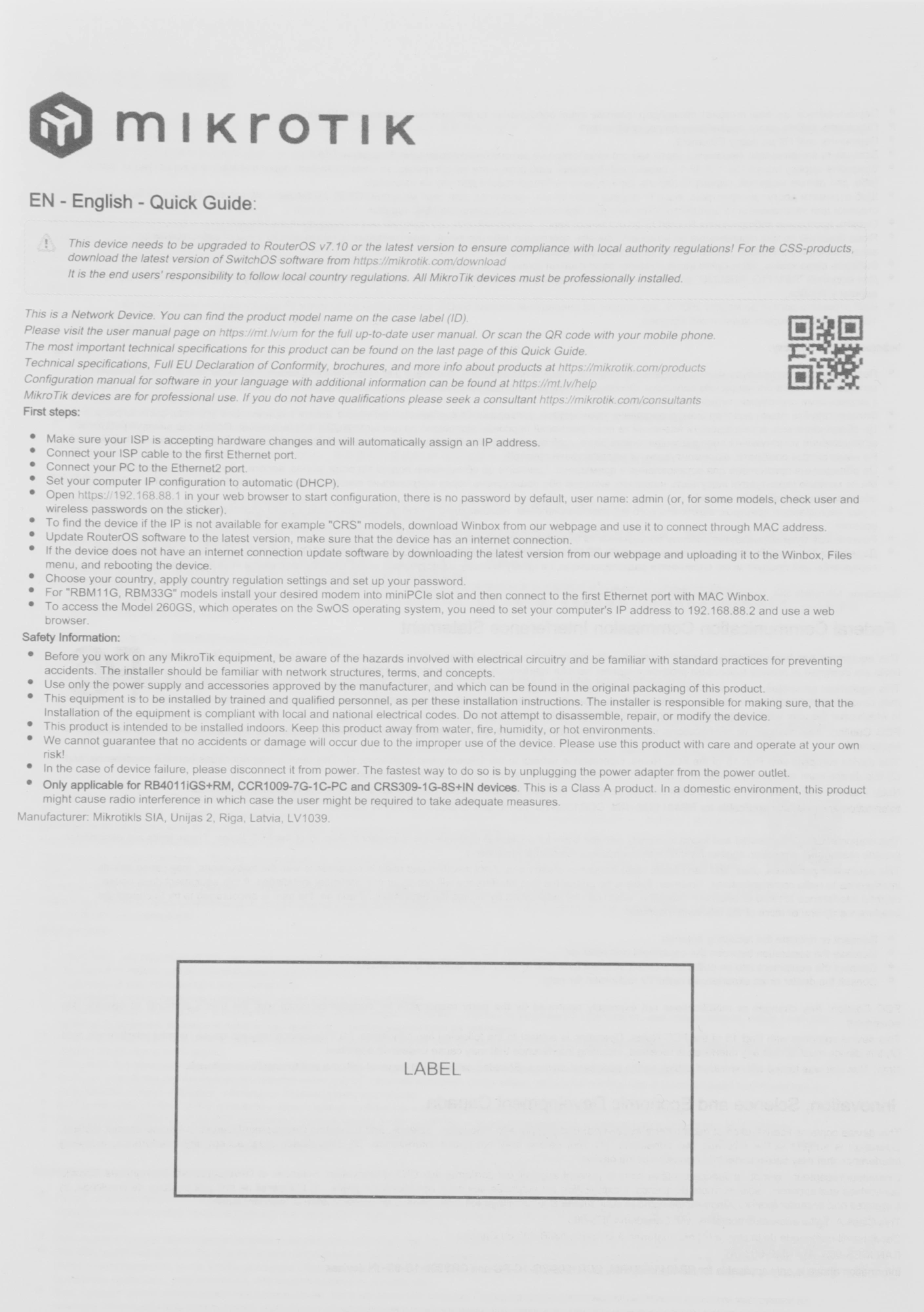 MIKROTIK CRS326-24G-2S+IN MIKROTIK CRS326-24G-2S+IN