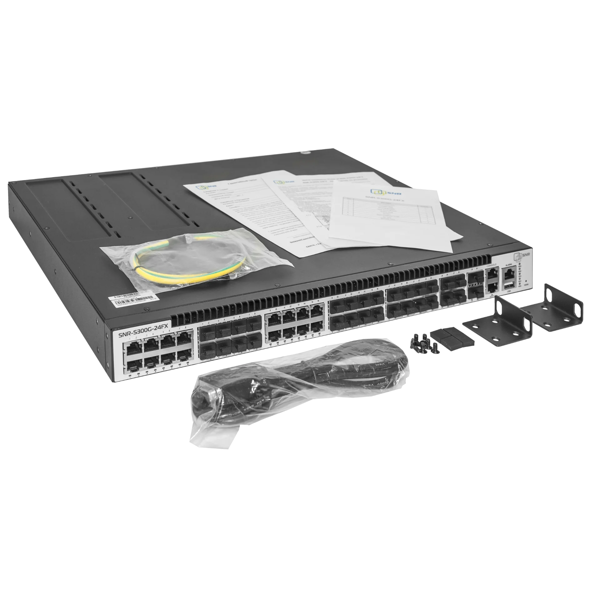 SNR-S300G-24FX Управляемый коммутатор уровня 3 SNR-S300G-24FX без блоков питания