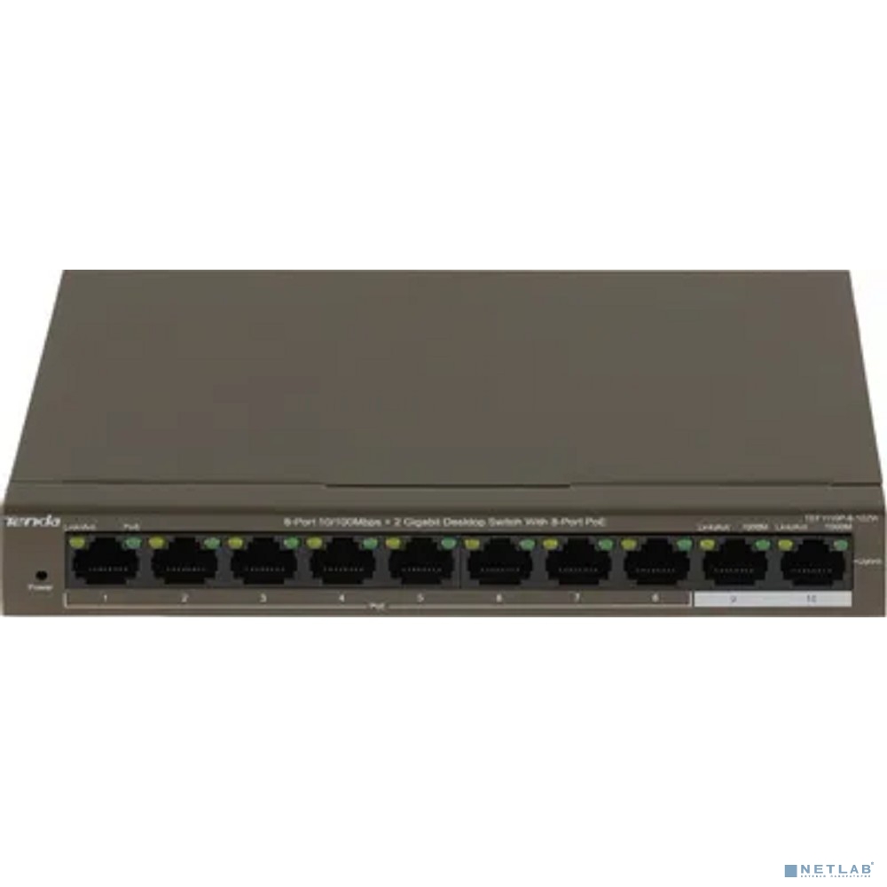 IP-COM F1110P-8-102W Коммутатор PoE неуправляемый 8-Ports 10/100 Mbps Base-TX + 2-Ports 10/100/1000 Base-TX / 8-Ports PoE (PoE бюджет 99W) IP-COM F1110P-8-102W Коммутатор PoE неуправляемый 8-Ports 10/100 Mbps Base-TX + 2-Ports 10/100/1000 Base-TX / 8-Ports PoE (PoE бюджет 99W)