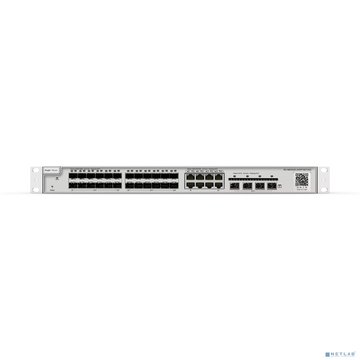 Ruiji Reyee RG-NBS5200-24SFP/8GT4XS 24-Port SFP L2+ Managed Switch, 24 SFP Slots, 8 Gigabit RJ45 Combo Ports,4 *10G SFP+ Slots,19-inch Rack-mountable Steel Case, Static Routing Ruiji Reyee RG-NBS5200-24SFP/8GT4XS 24-Port SFP L2+ Managed Switch, 24 SFP Slots, 8 Gigabit RJ45 Combo Ports,4 *10G SFP+ Slots,19-inch Rack-mountable Steel Case, Static Routing