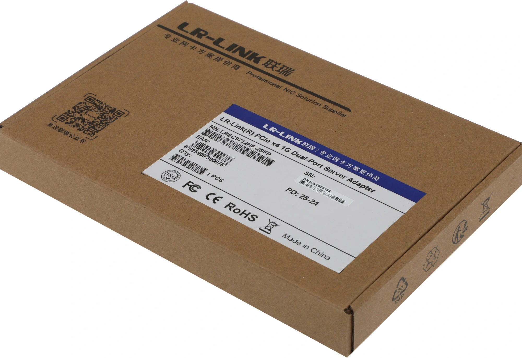 Сетевой адаптер Lr-Link LREC9712HF-2SFP Сетевой адаптер PCIE 1GB 2SFP  Intel I350 (300676)