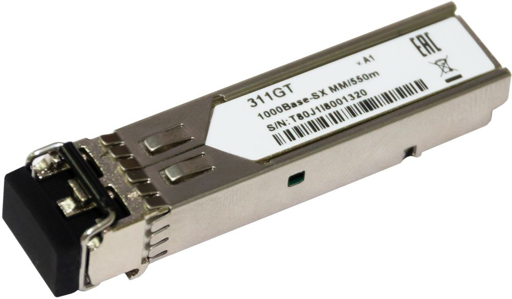 D-Link 311GT/A1A SFP-трансивер с 1 портом 1000Base-SX для многомодового оптического кабеля (до 550 м, разъем Duplex LC)