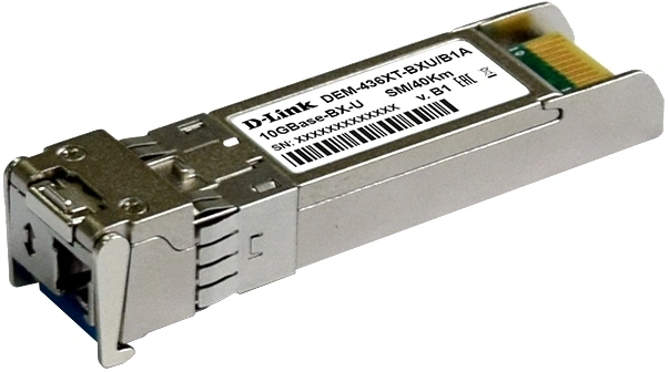D-Link 436XT-BXU/40KM/B1A PROJ WDM трансивер SFP+ с 1 портом 10GBase-BX-U (Tx:1270 нм, Rx:1330 нм) для одномодового оптического кабеля (до 40 км, разъем Simplex LC) D-Link 436XT-BXU/40KM/B1A PROJ WDM трансивер SFP+ с 1 портом 10GBase-BX-U (Tx:1270 нм, Rx:1330 нм) для одномодового оптического кабеля (до 40 км, разъем Simplex LC)