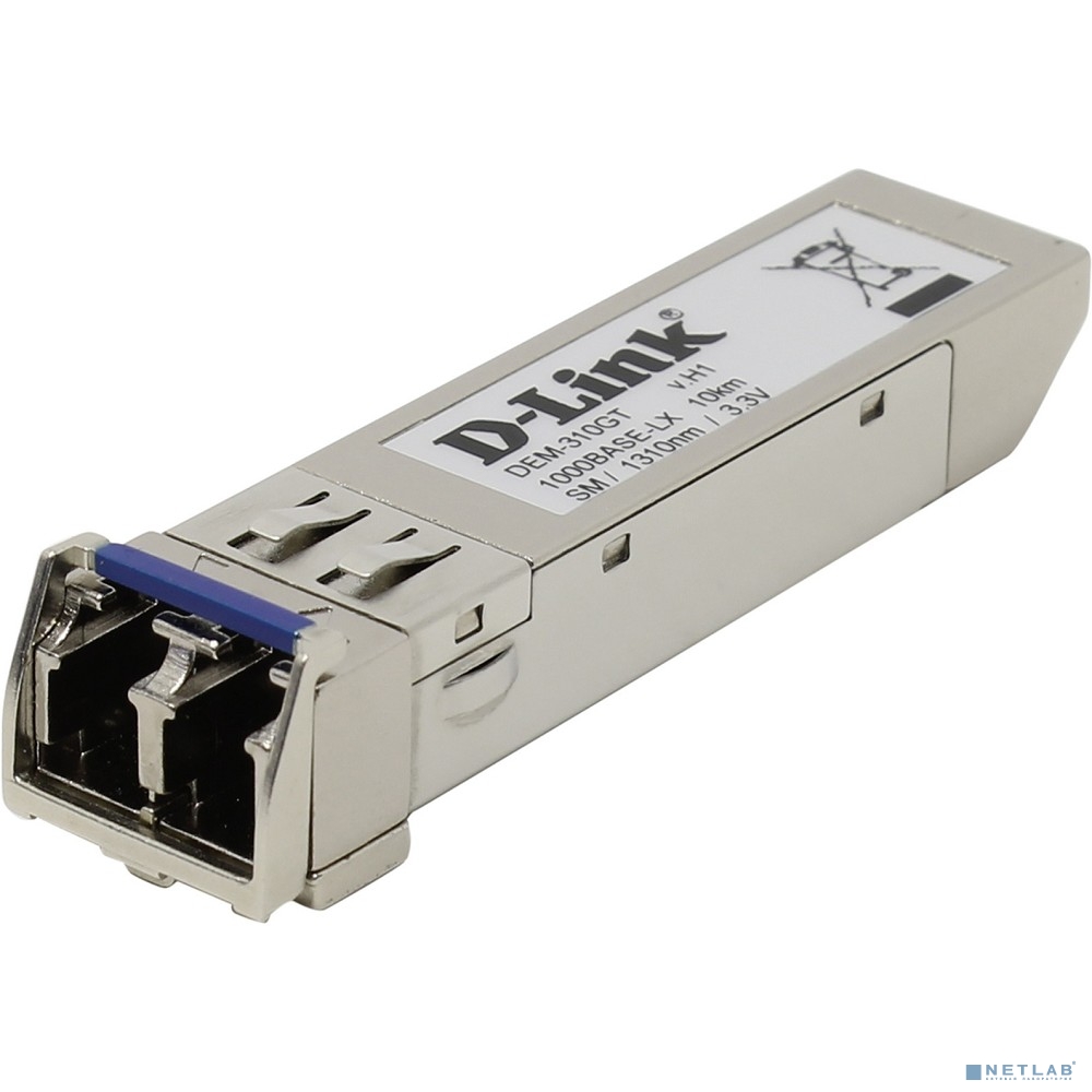 D-Link 310GT/B1A SFP-трансивер с 1 портом 1000Base-LX для одномодового оптического кабеля (до 10 км) D-Link 310GT/B1A SFP-трансивер с 1 портом 1000Base-LX для одномодового оптического кабеля (до 10 км)