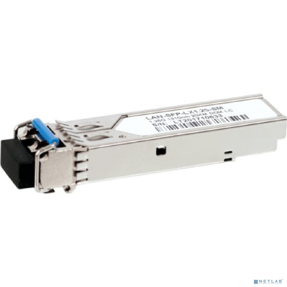 Модуль SFP Lanmaster LAN-SFPi-LX1.25-SM LX 20км, 1310нм, SM, duplex LC, 1.25Gbps, промышленный, DDM, Cisco