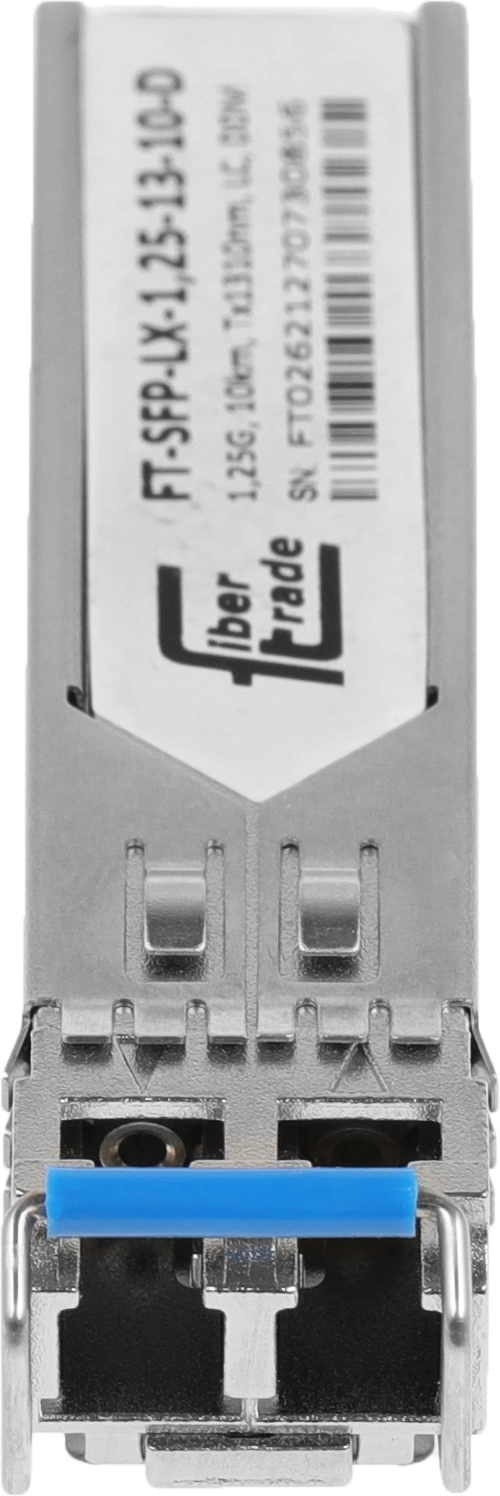 FiberTrade FT-SFP-LX-1,25-13-10-D SFP модуль, 1.25Гб/с, 1310нм, SMF, 10км