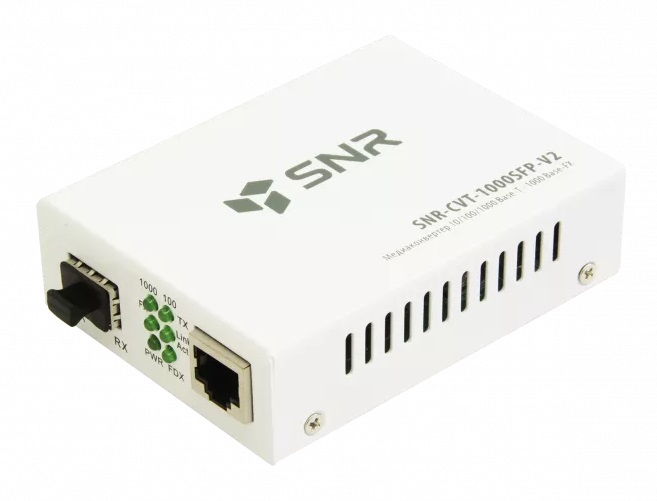 SNR-CVT-1000SFP-V2 SNR Медиаконвертер 10/100/1000-Base-T / 1000Base-FX с SFP-портом