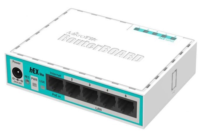 MikroTik RB750r2 hEX lite Маршрутизатор 4 порта 100Мбит/сек. + 1 порт WAN 100Мбит/сек.