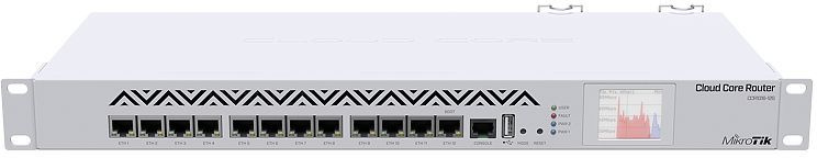 MikroTik CCR1016-12G Маршрутизатор (12) 10/100/1000 Mbit/s Gigabit Ethernet with Auto-MDI/X; Tilera Tile-Gx16; 2GB RAM; OS: L6(R2)