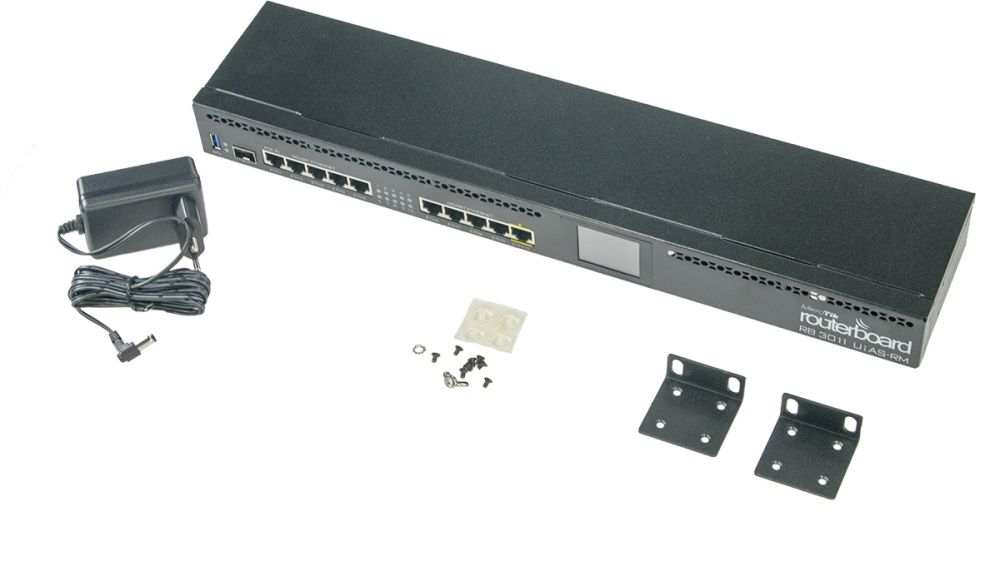 MikroTik RB3011UiAS-RM Маршрутизатор RouterOS License:5,Память: 1GB,Порты:(10) 10/100/1000 Ethernet ports