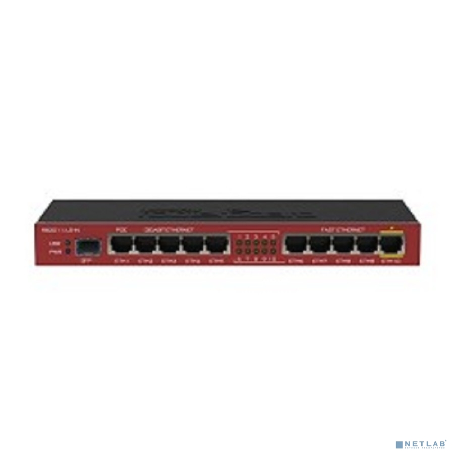 MikroTik RB2011iLS-IN Маршрутизатор 5UTP/WAN 10/100Mbps + 5UTP/WAN 10/100/1000Mbps  + 1SFP