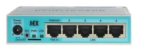 MikroTik RB750Gr3 hEX Маршрутизатор гигабитный высокопроизводительный Ethernet with power supply and case 5 port 10/100/1000