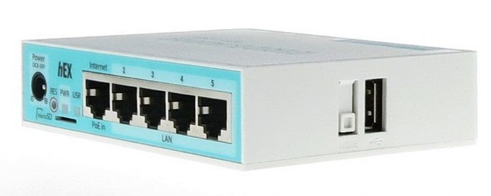 MikroTik RB750Gr3 hEX Маршрутизатор гигабитный высокопроизводительный Ethernet with power supply and case 5 port 10/100/1000