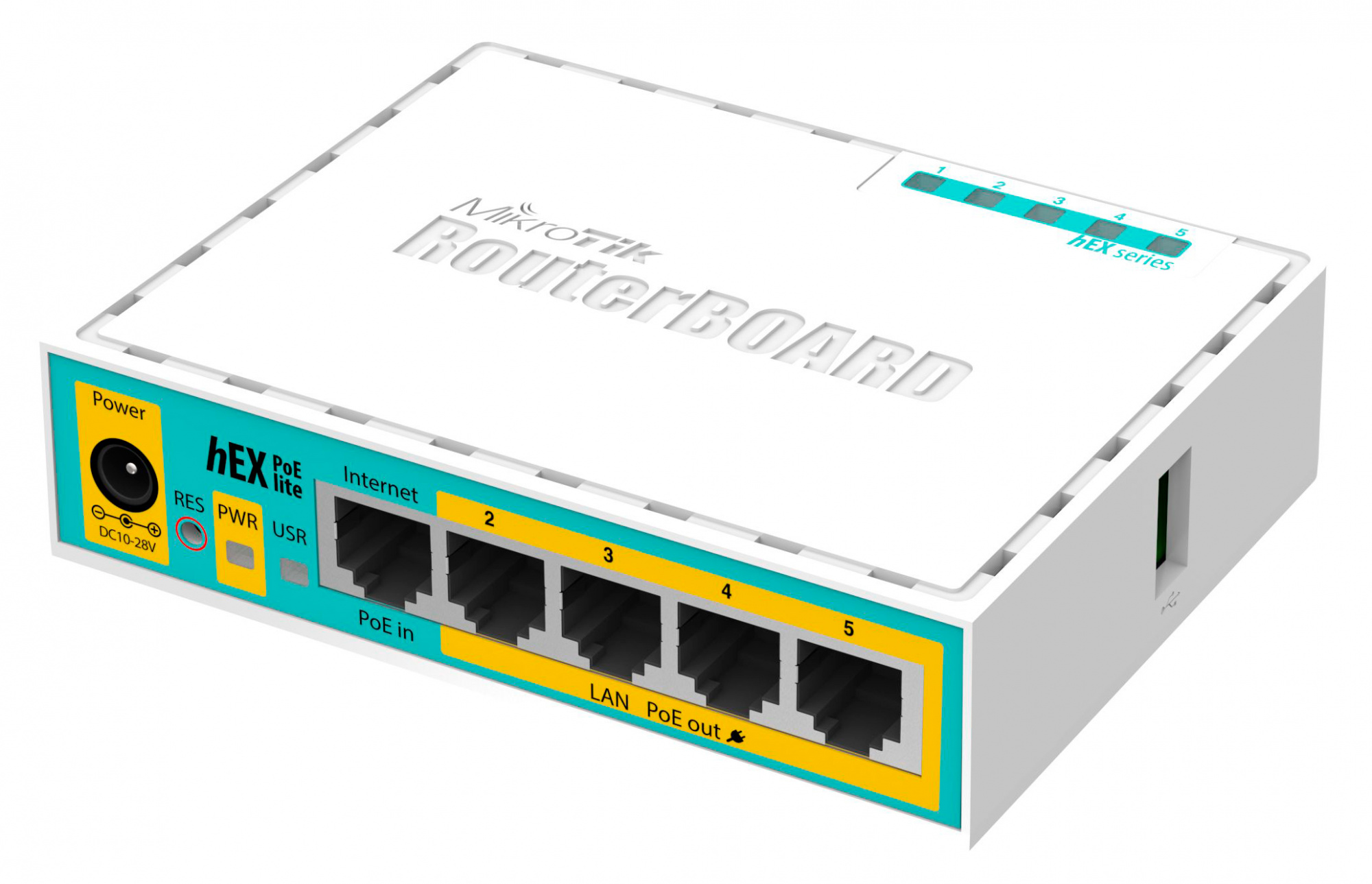 MikroTik RB750UPr2 hEX PoE lite Маршрутизатор 5-портовый 100-Мбитный  с поддержкой PoE на 4-х портах 5x Ethernet, раздача PoE, 650 МГц ЦП, 64 МБ