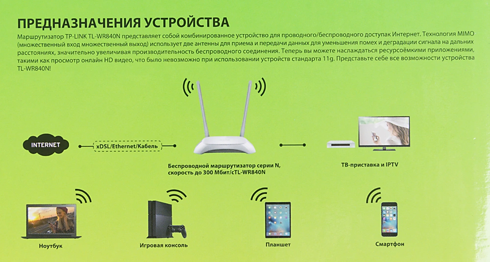 TP-Link TL-WR840N Роутер Wi-Fi N300