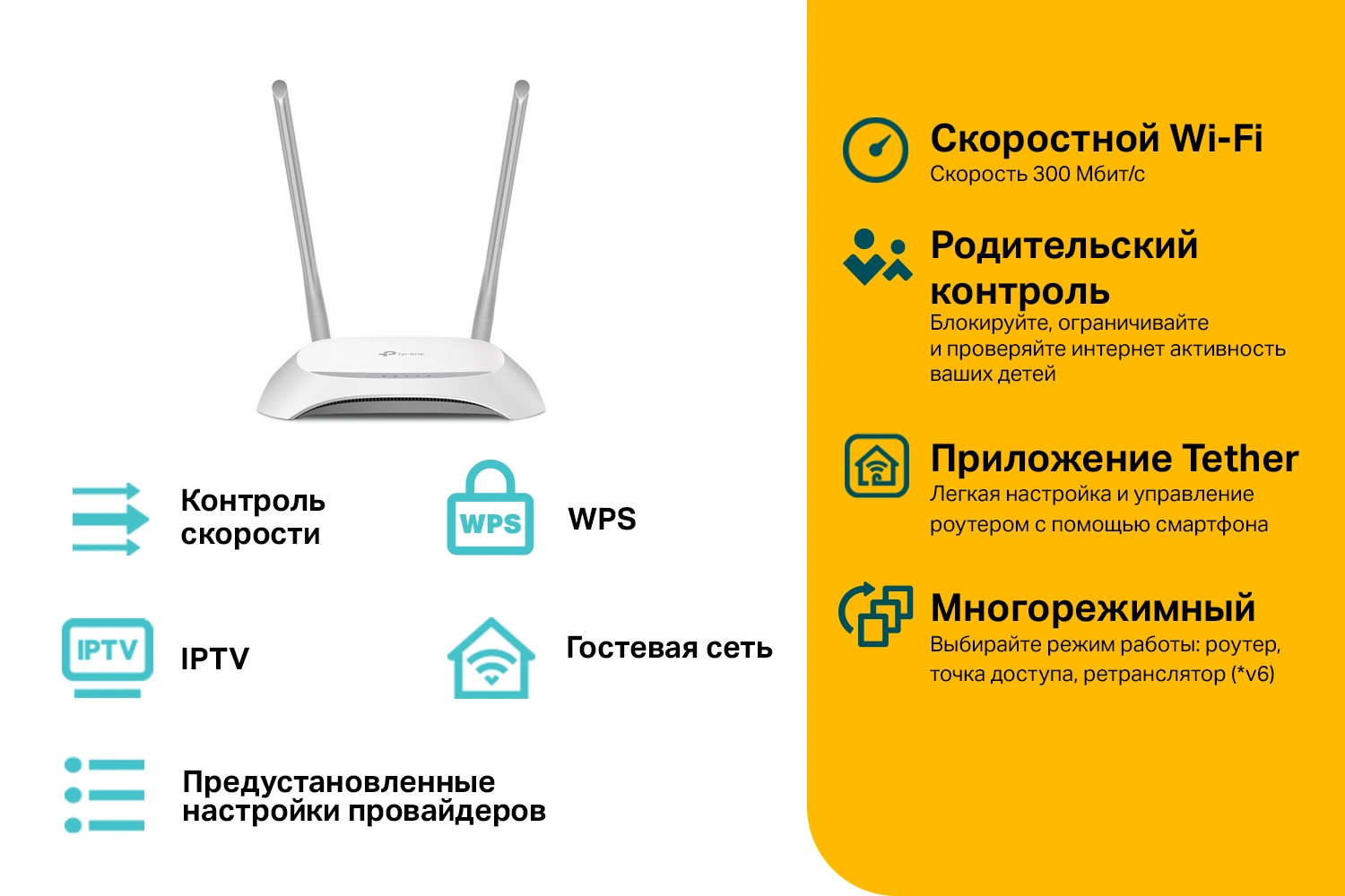 TP-Link TL-WR840N Роутер Wi-Fi N300