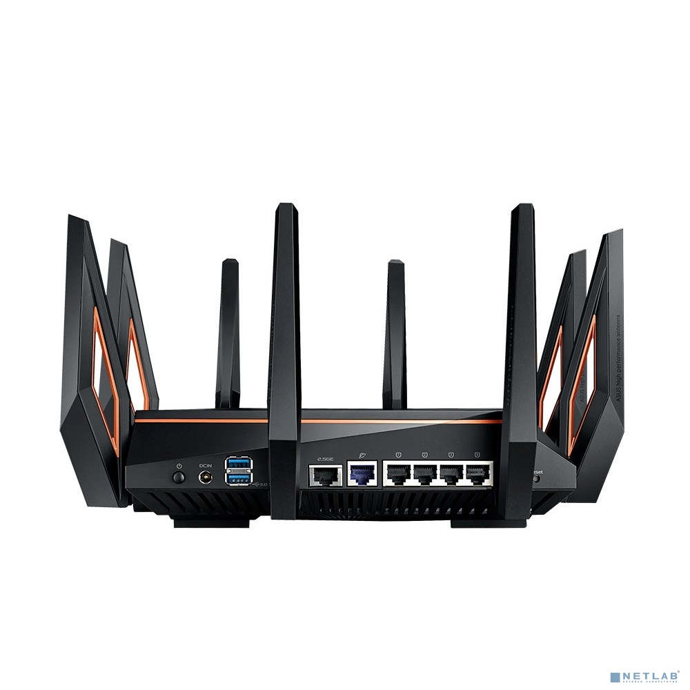 ASUS GT-AX11000 Tri-band WiFi 6(802.11ax) Gaming Router –World's first 10 Gigabit Wi-Fi router with a quad-core processor, 2.5G gaming port, DFS band, wtfast, Adaptive QoS, AiMesh for mesh wifi system