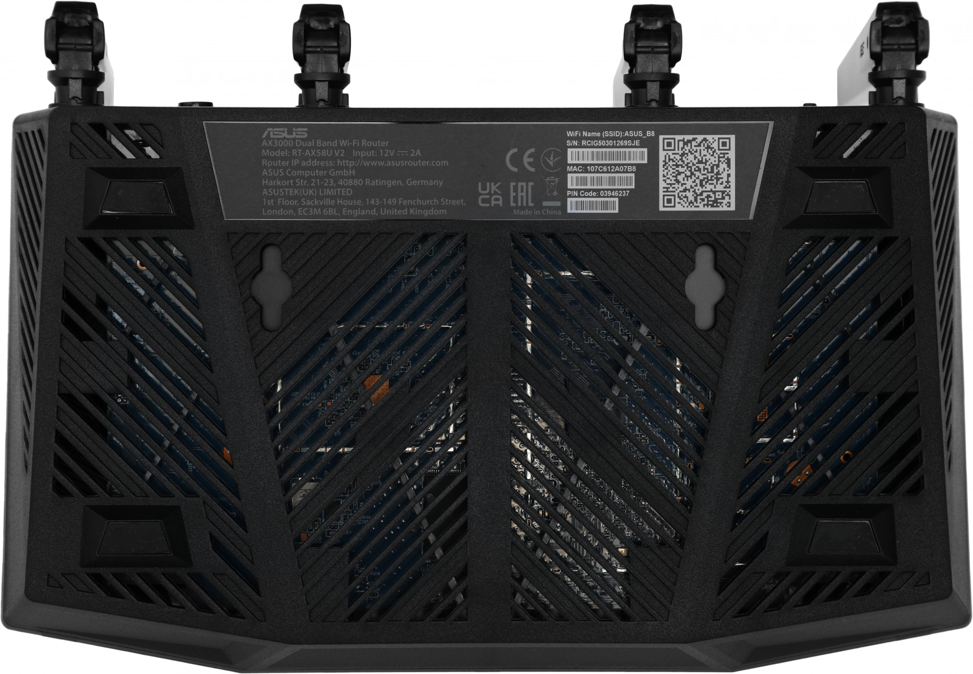 ASUS RT-AX58U Роутер беспроводной4 LAN, 1000 Мбит/с, 4 (802.11n), 5 (802.11ac), 6 (802.11ax), 1 x USB 3.1, 3G, 4G/LTE, IPv6
