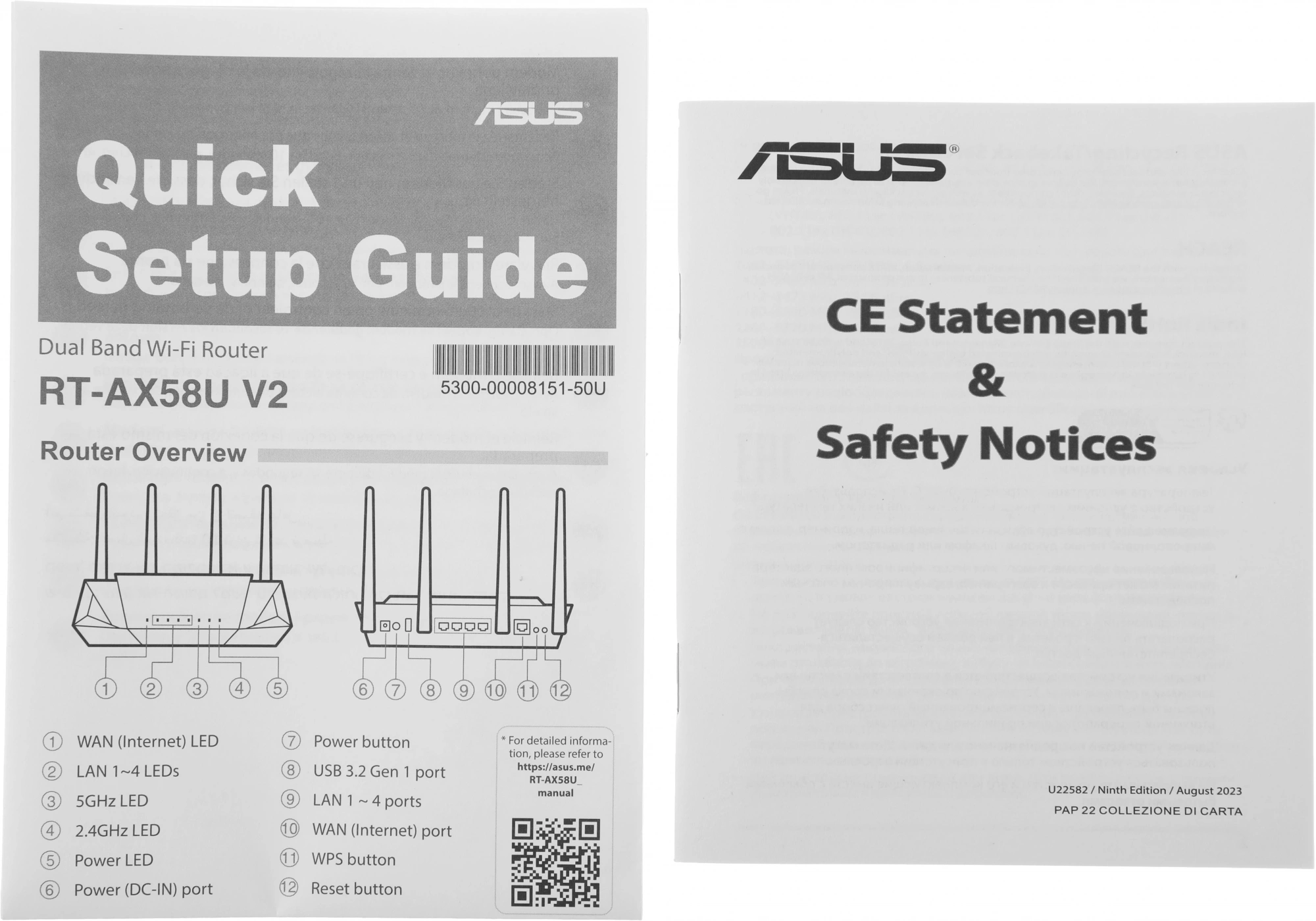 ASUS RT-AX58U Роутер беспроводной4 LAN, 1000 Мбит/с, 4 (802.11n), 5 (802.11ac), 6 (802.11ax), 1 x USB 3.1, 3G, 4G/LTE, IPv6