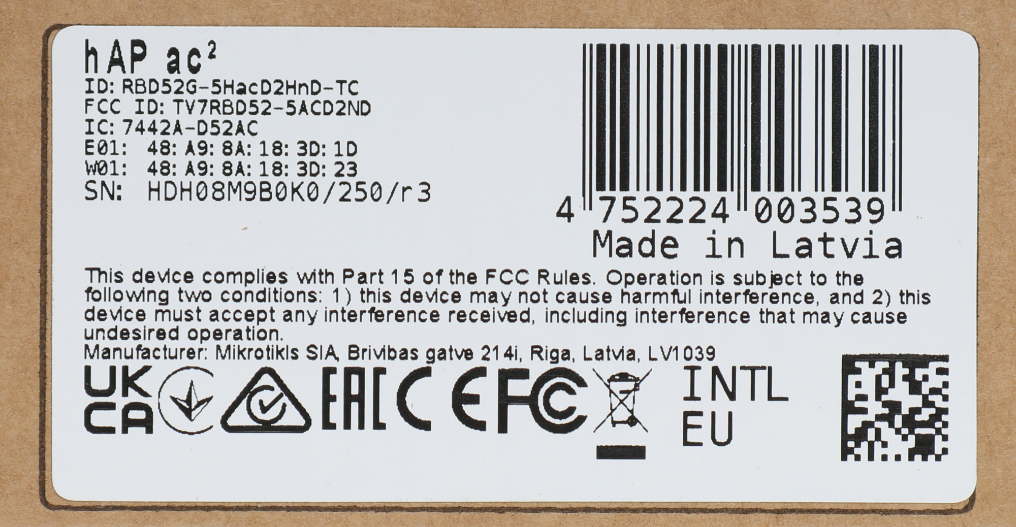 MIKROTIK RBD52G-5HacD2HnD-TC