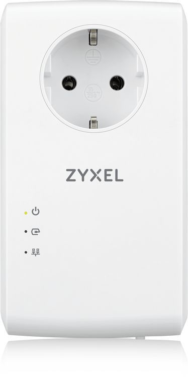 ZYXEL PLA5456-EU0201F Комплект из двух Powerline адаптеров PLA5456 со встроенной розеткой, AV2000 (до 1800Мбит/с), 2xLAN GE