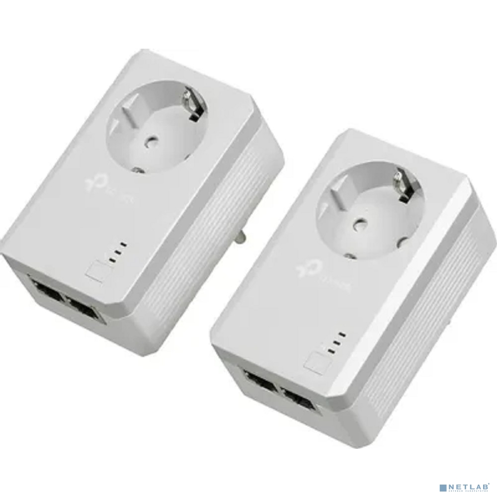 TP-Link TL-PA4020P KIT AV600 Комплект 2-портовых адаптеров Powerline со встроенной розеткой