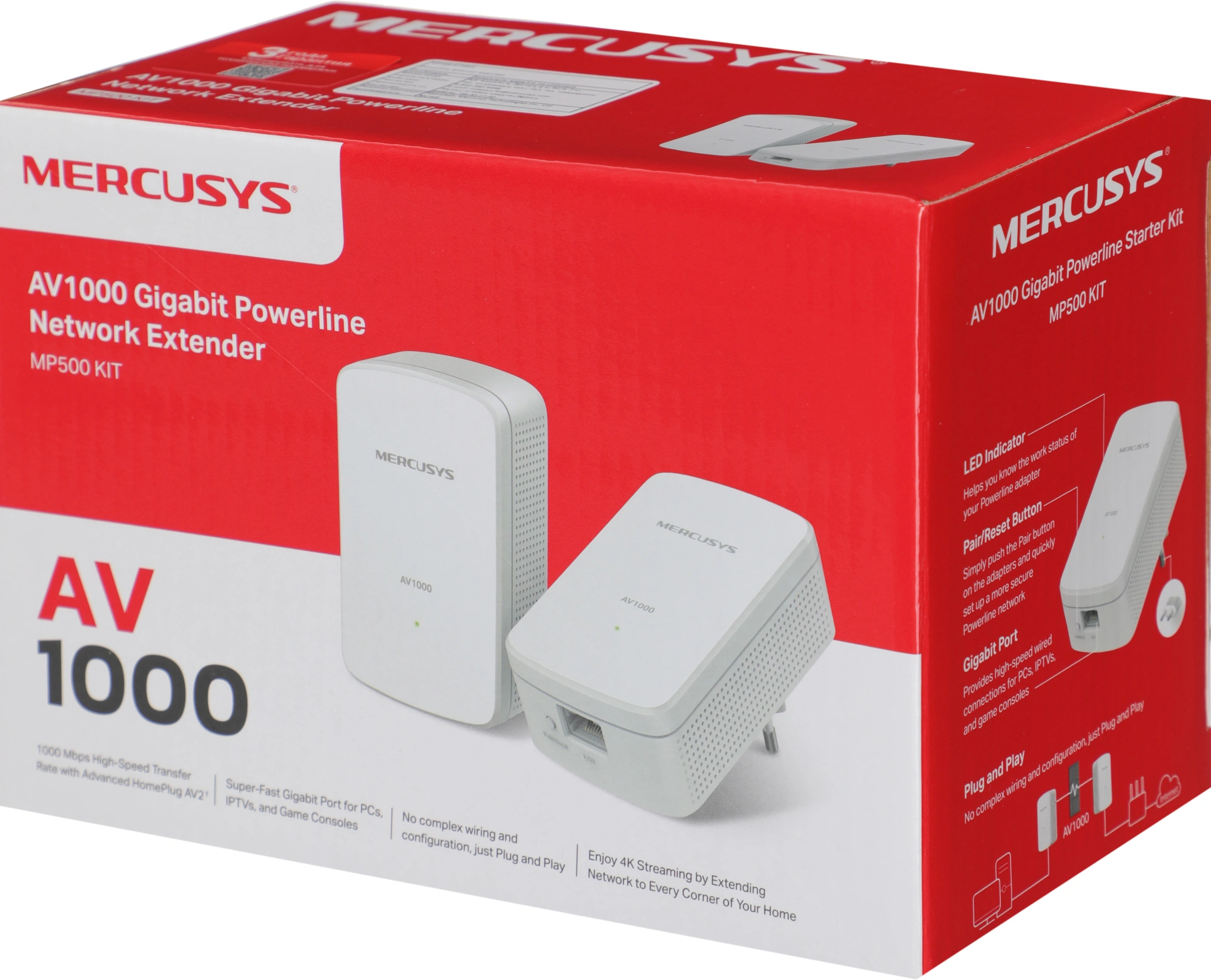 Mercusys MP500 KIT AV1000 Комплект гигабитных адаптеров Powerline