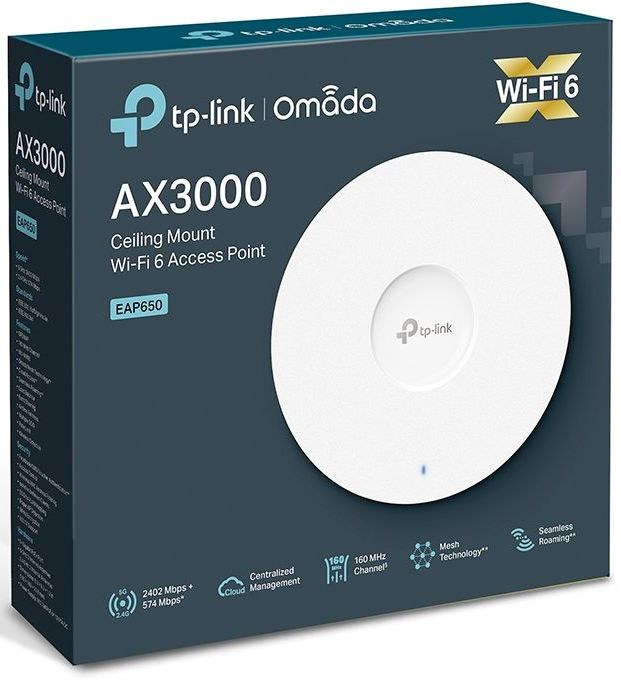 TP-Link EAP650 AX3000 Потолочная двухдиапазонная точка доступа Wi-Fi 6 TP-Link EAP650 AX3000 Потолочная двухдиапазонная точка доступа Wi-Fi 6