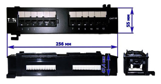 Патч-панель LANMASTER TWT-PP12UTP-H