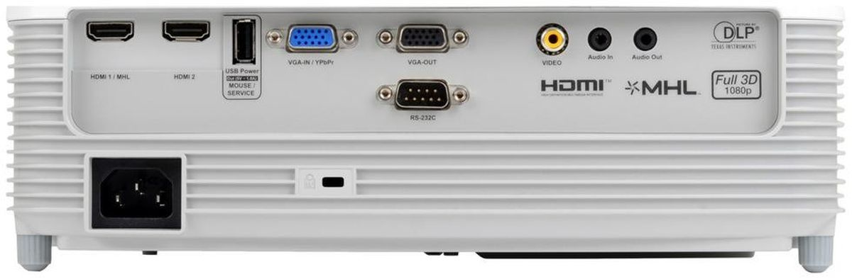 Optoma EH400 [95.78E01GC0E] Проектор {DLP 1920x1080 4000Lm, 22000:1; TR 1.47 - 1.63:1; HDMI x2; MHL; VGA IN; Composite; Audio IN 3,5mm; VGA Out; Audio Out; RS232; USB A Power (5V-1A); 2W}